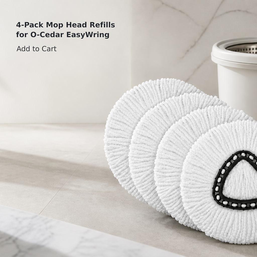 4-Pack Microfiber Spin Mop Replacement Heads