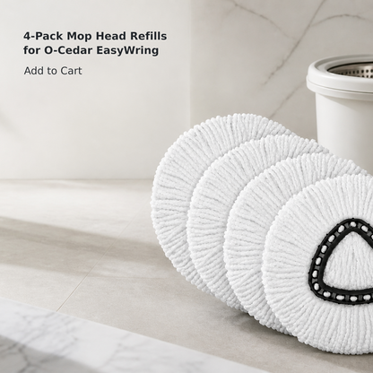 4-Pack Microfiber Spin Mop Replacement Heads
